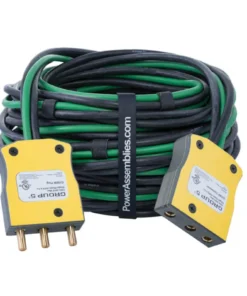 Stage PIn Extension 4AWG Type SC 100A 250V Group5 Inline Stage Pin Male to Female Yellow Connectors 50FT